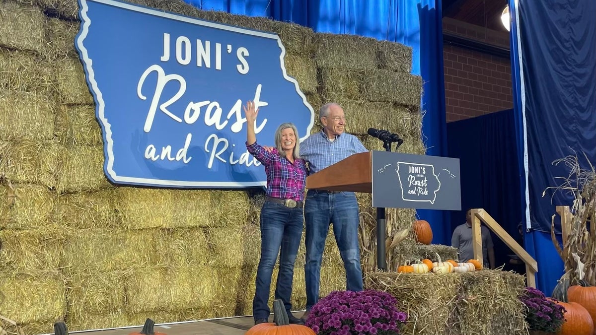 Joni Ernst Chuck Grassley roast and ride Iowa