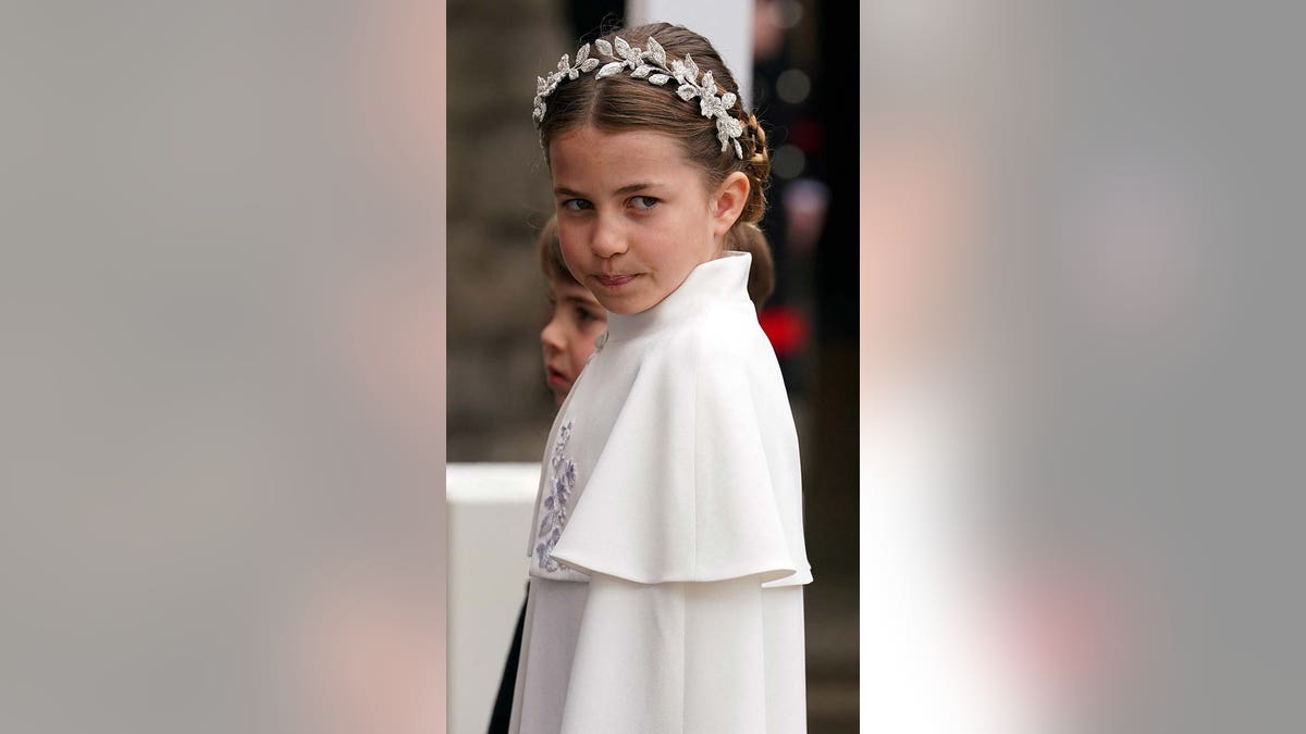 Princess Charlotte and Prince Louis arriving at Westminster Abbey, central London, ahead of the coronation ceremony