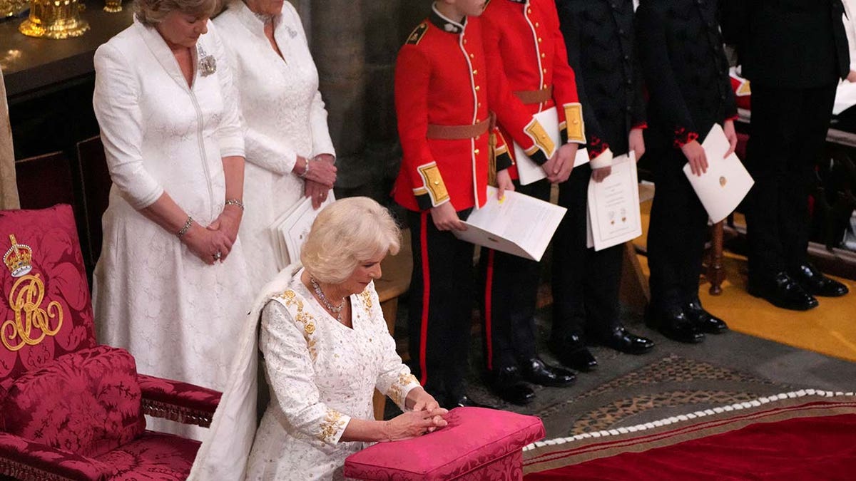 Queen Camilla during her coronation ceremony