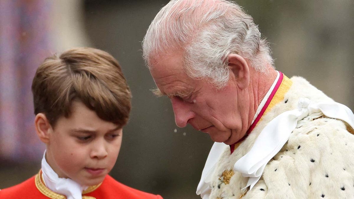 Prince George and King Charles at the coronation