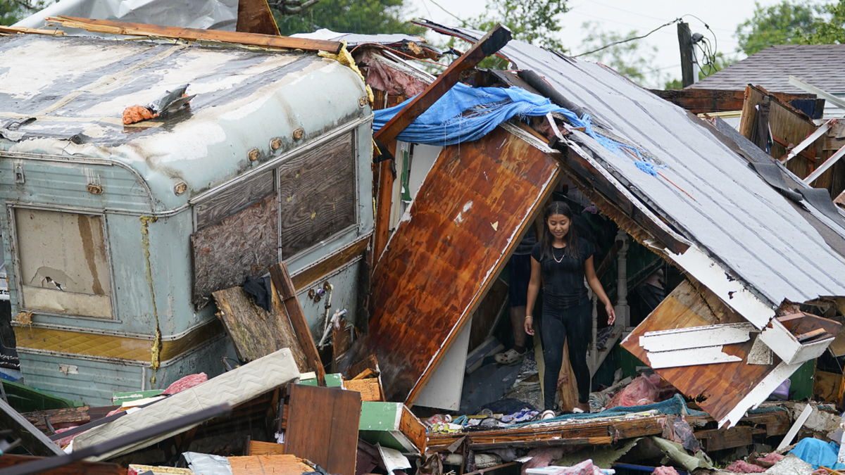 Damage from tornado in Laguna Heights, Texas