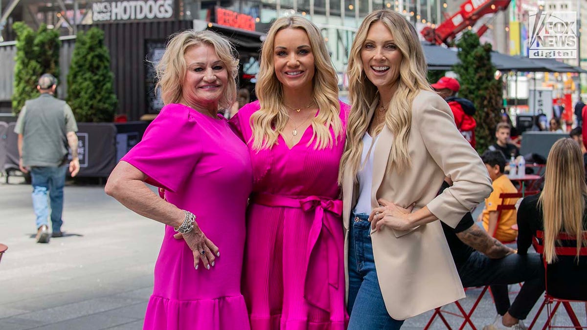 Mandy Le Blanc, Ashley Baustert and Jenny Reimold pose for a photo in New York, New York