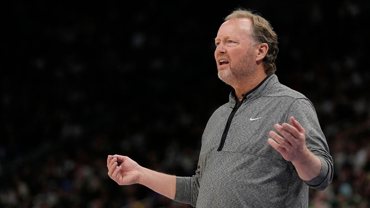 Mike Budenholzer reacts on court