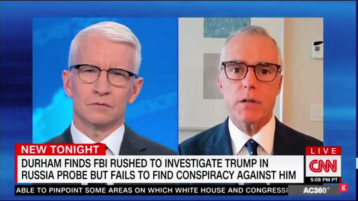 Fired FBI Deputy Director Andrew McCabe and CNN anchor Anderson Cooper