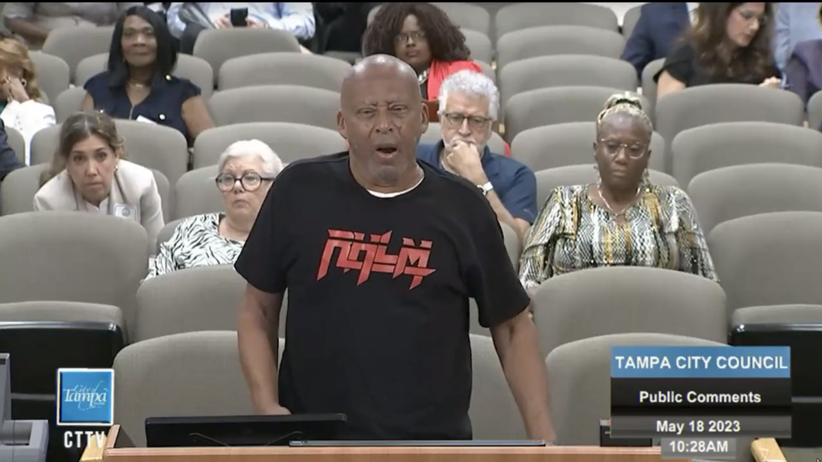 Resident at Tampa City Council meeting