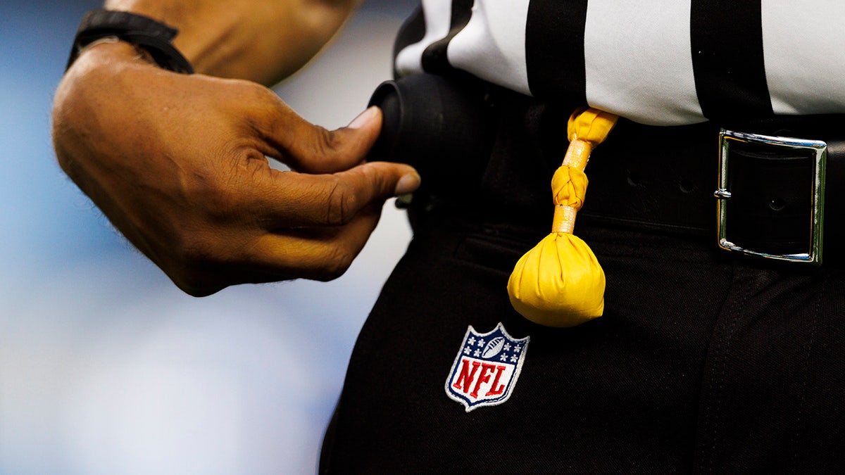 NFL ref with a flag in hand