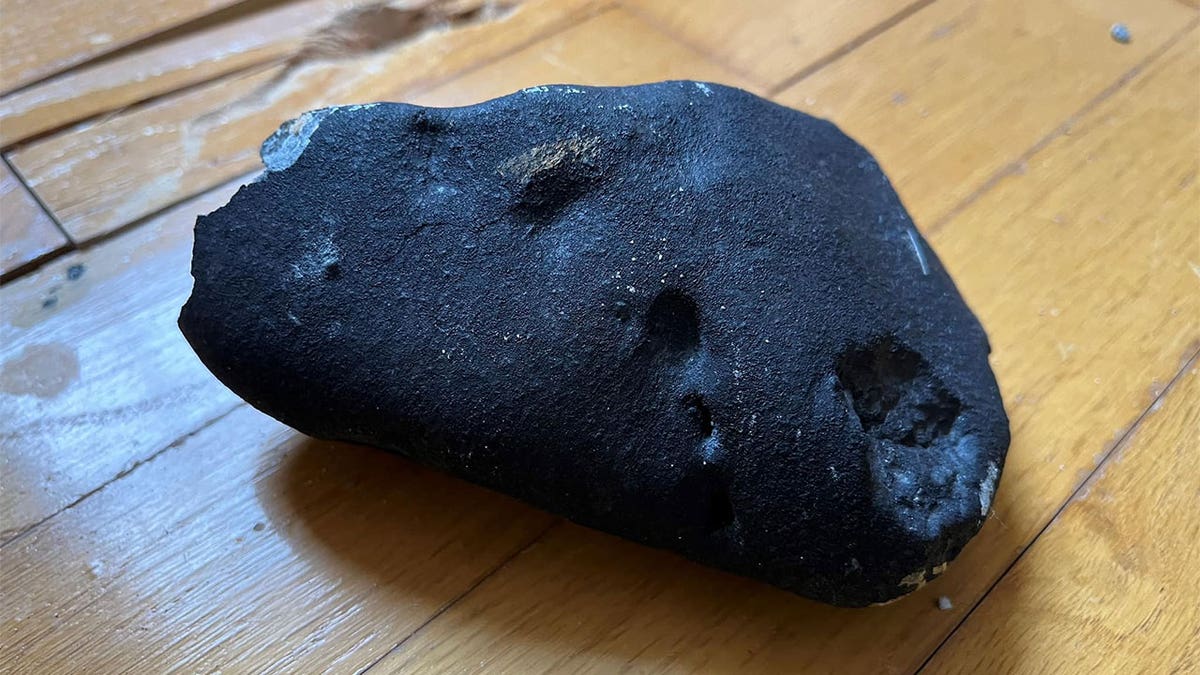 A possible space rock that crashed through a New Jersey home