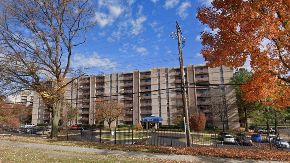 Street view of Oakcrest Towers apartment