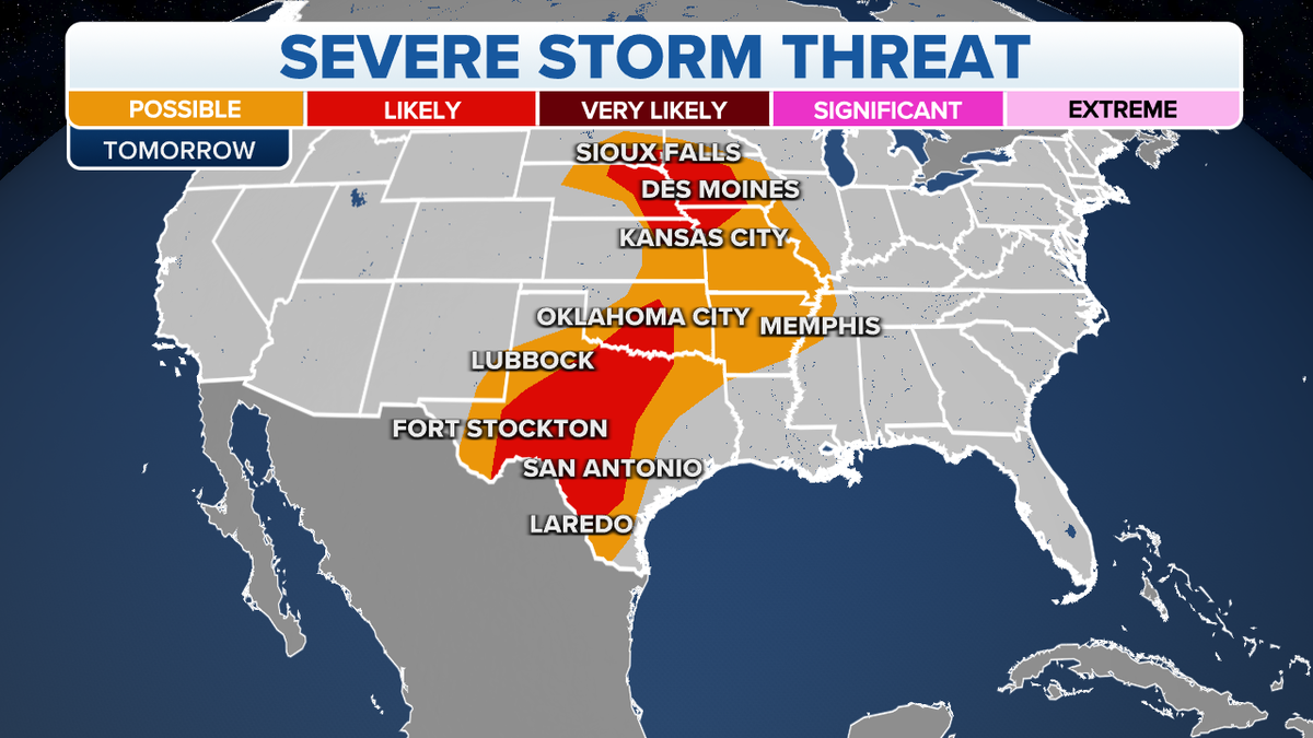 The threat of severe storms on Friday