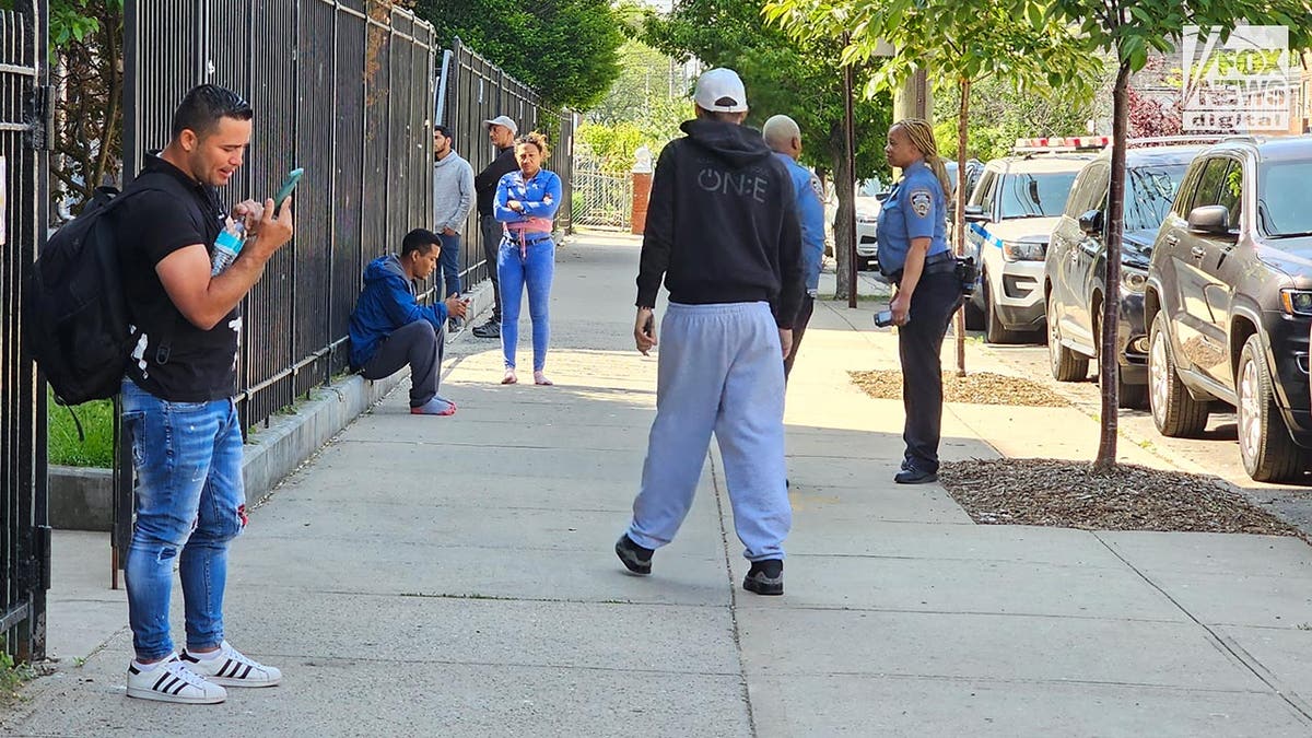 Exterior of PS188 where migrants are being house in the gym
