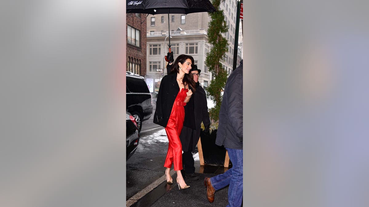Amal Clooney arrives at The Carlyle