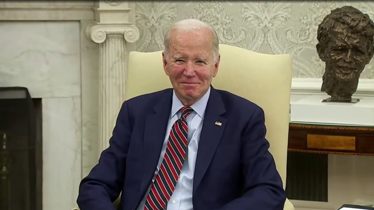 President Biden smiles