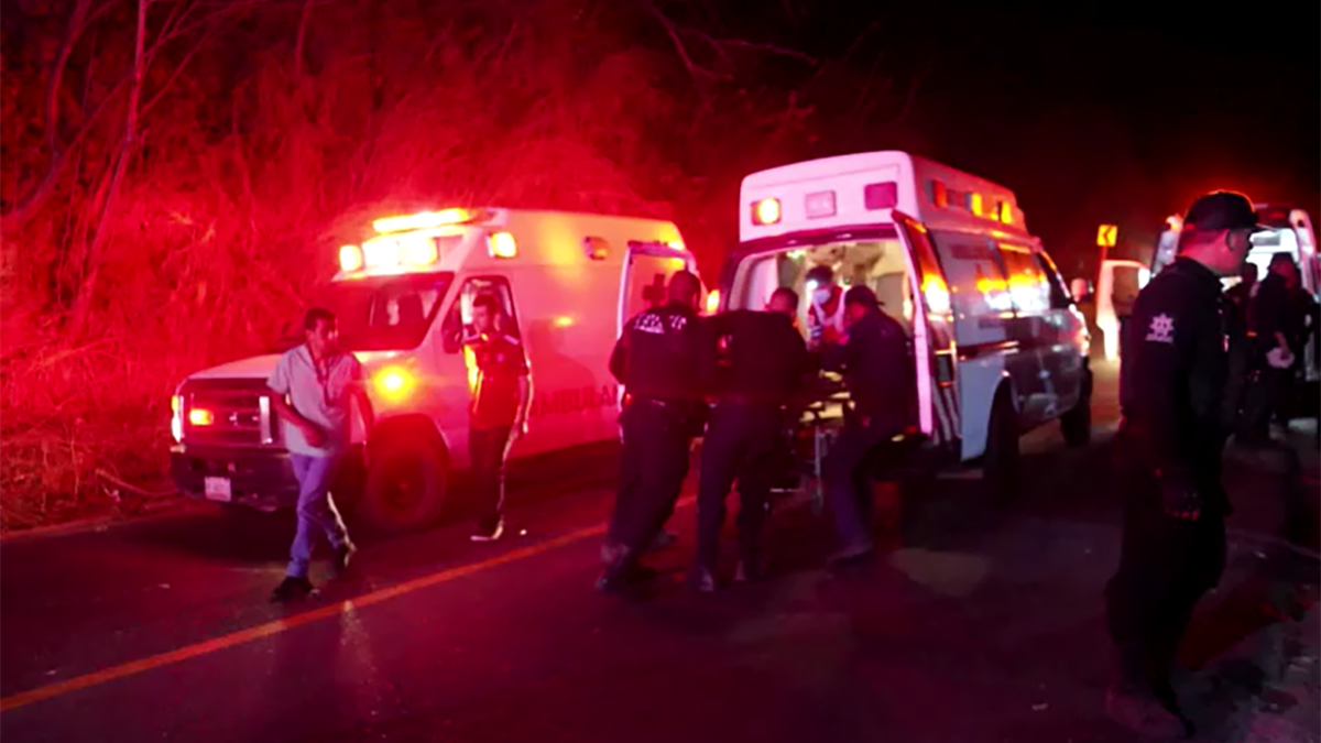 Ambulances and people