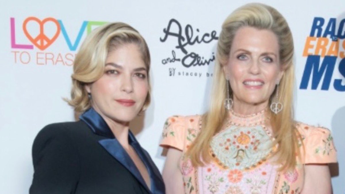 Selma Blair and Nancy Davis at the Race to Erase MS gala red carpet.