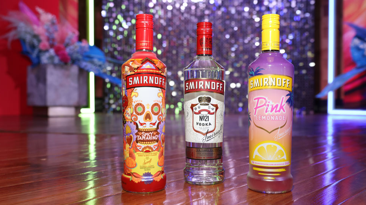 Three Smirnoff bottles