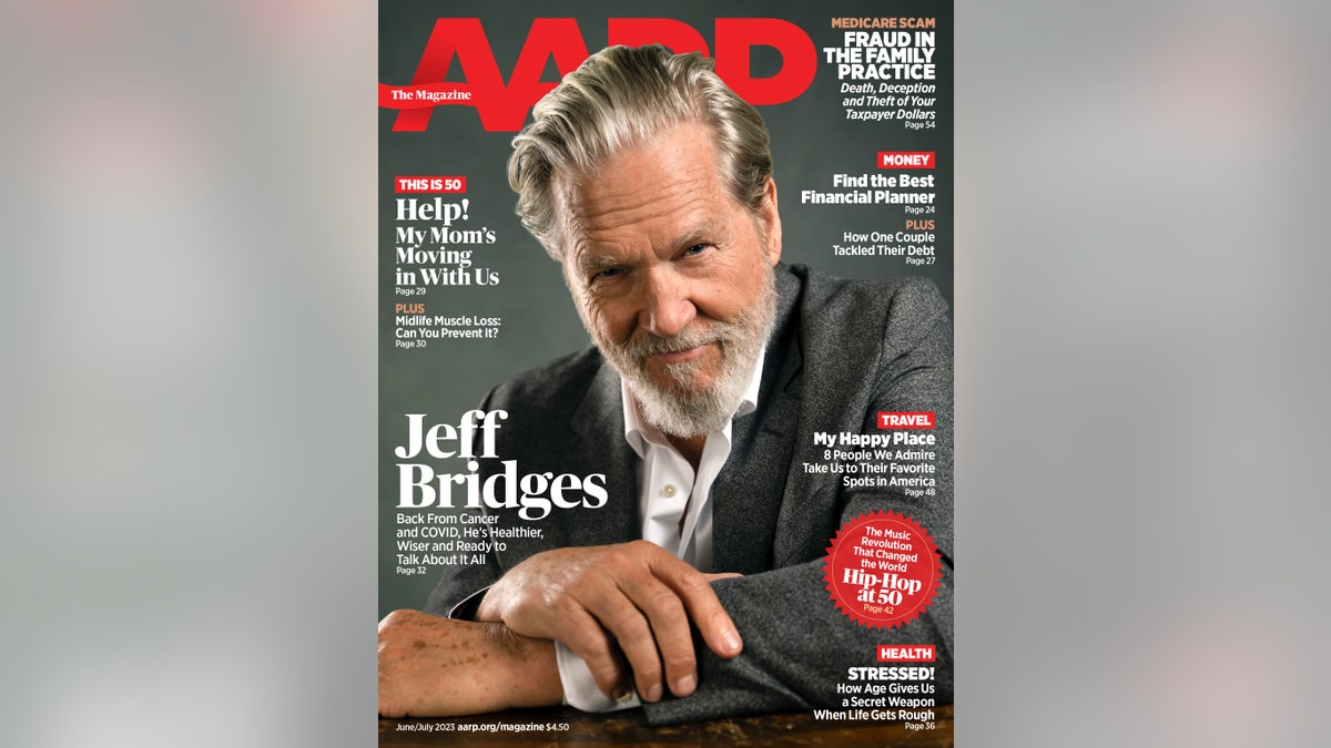 Jeff Bridges on the cover of AARP magazine
