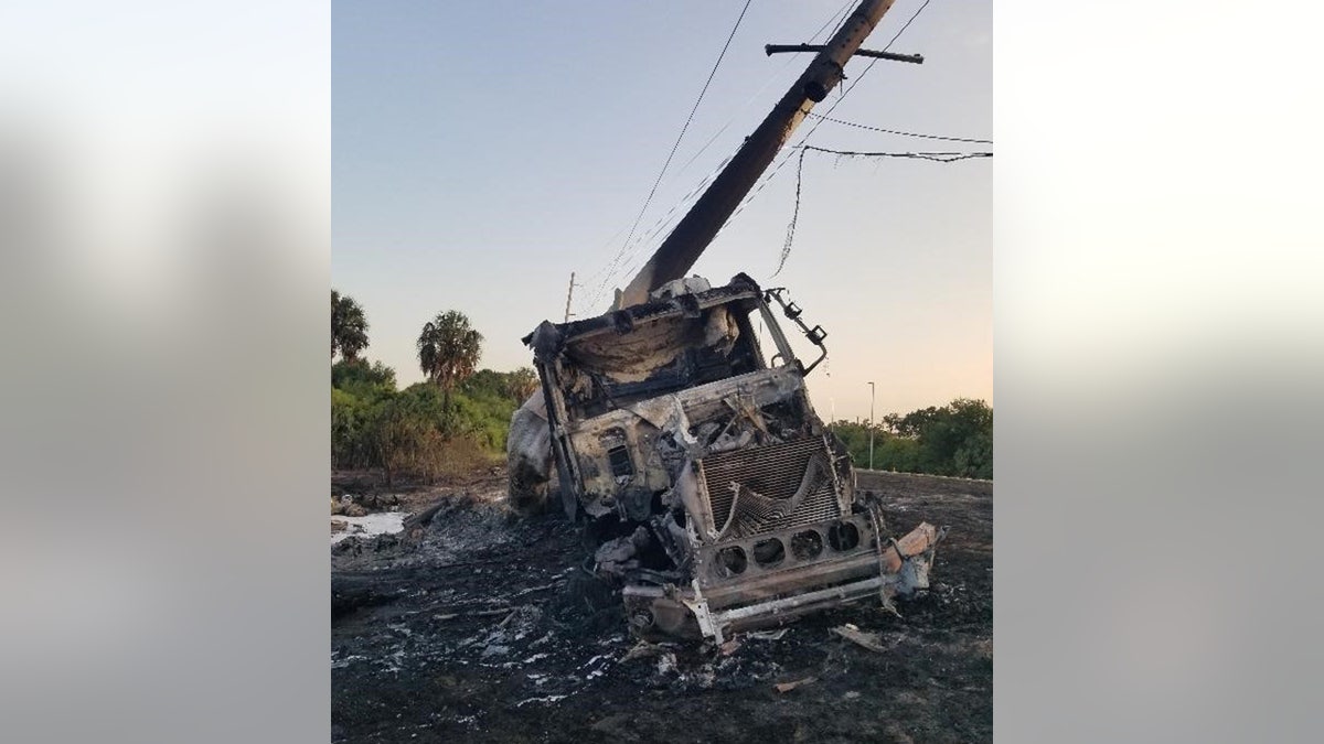 charred tanker truck