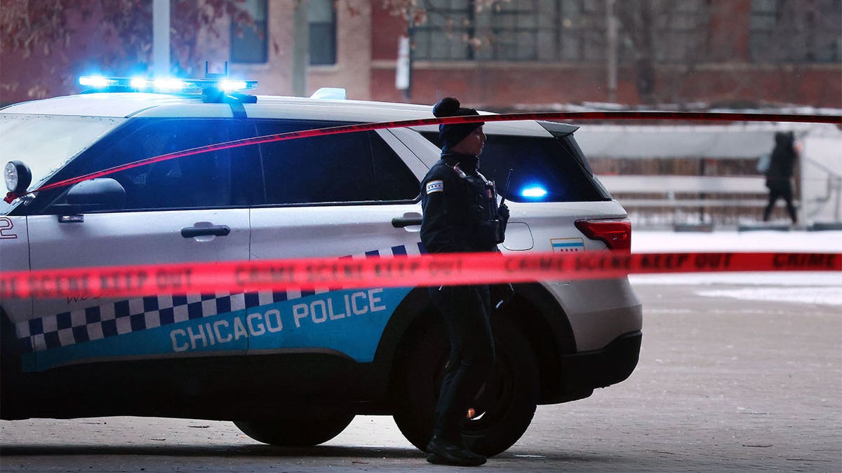 Chicago police officer standing in front of her unit.