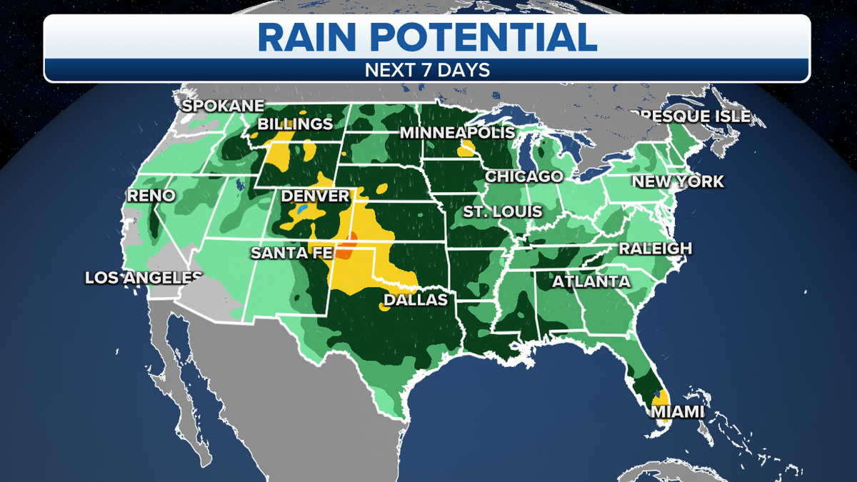 Rain potential across the U.S.