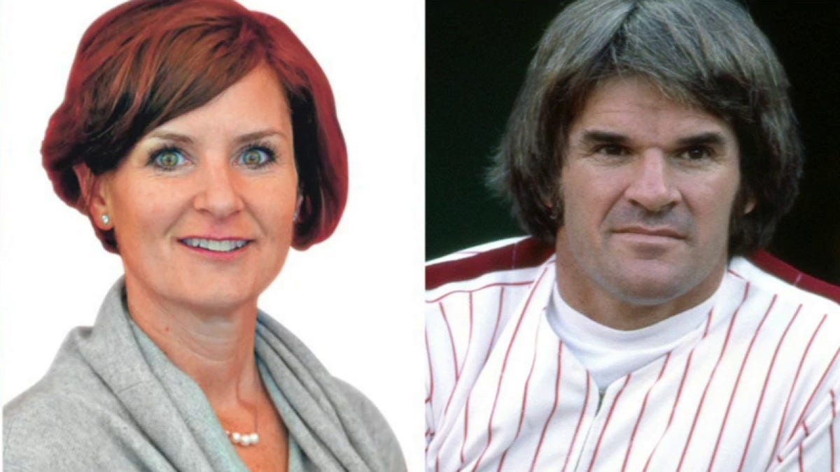 a photo of Nancy Armour and Pete Rose