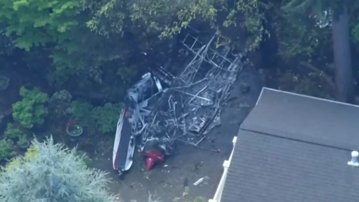 aerial view of float plane damage