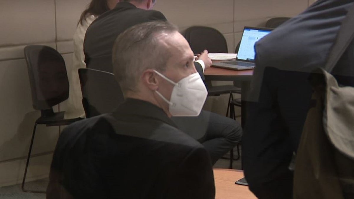 Jesse Webb in court wearing mask