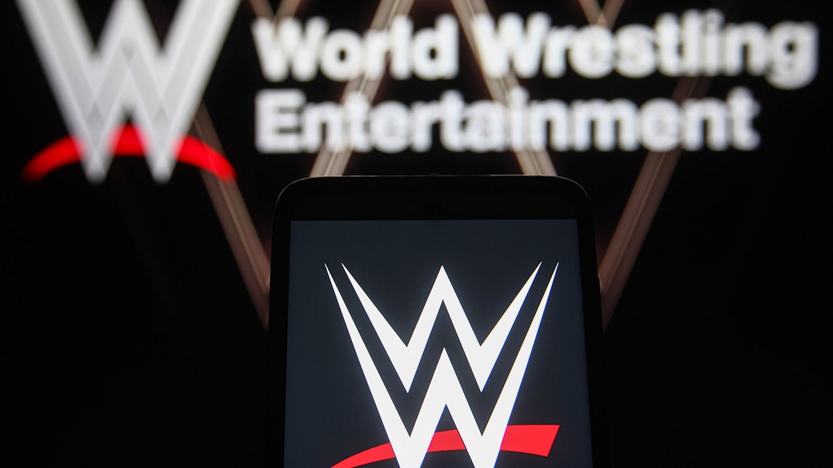 WWE logo on smartphone