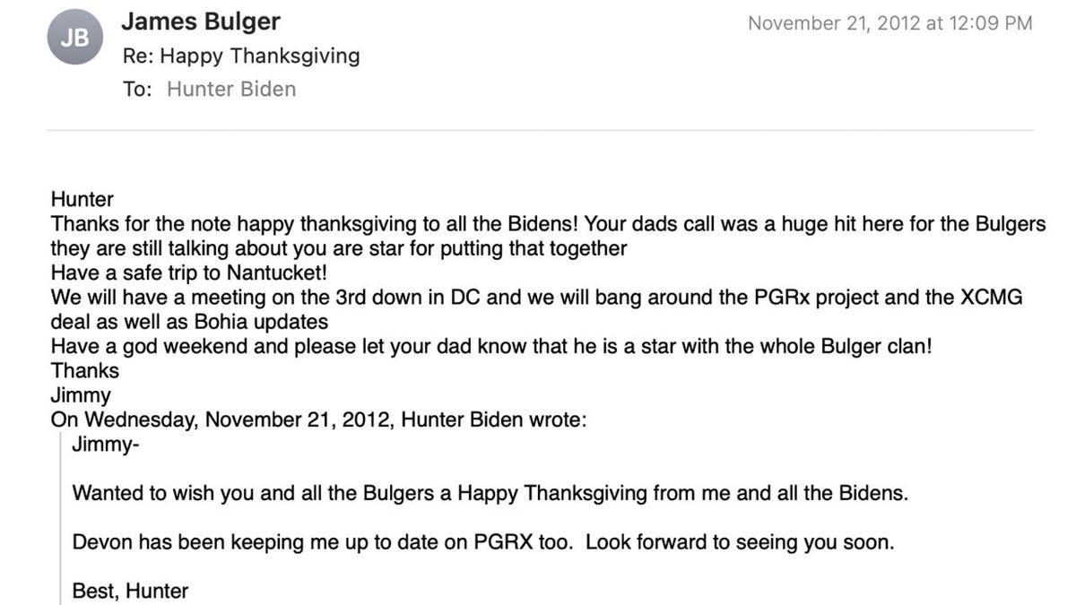 Hunter emails Bulger