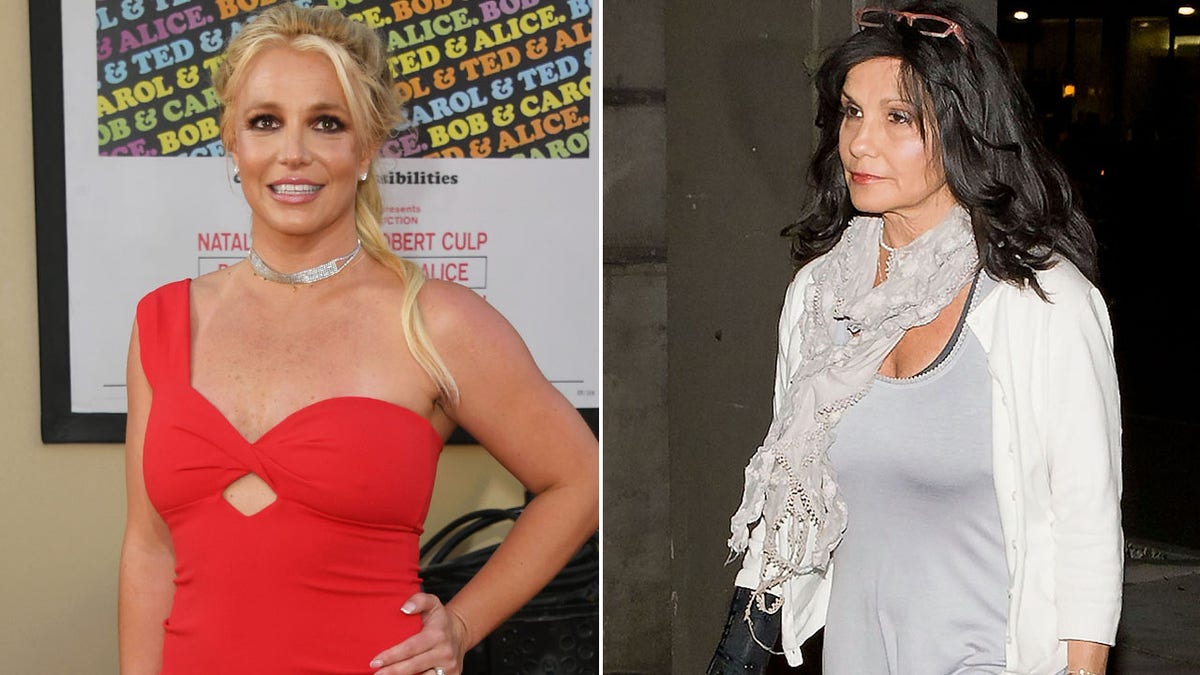 A split image of Britney Spears and her mother, Lynne Spears.