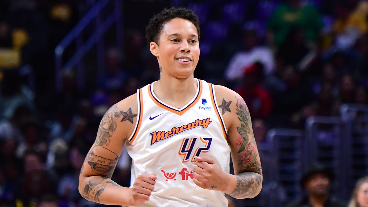 Brittney Griner looks on during game