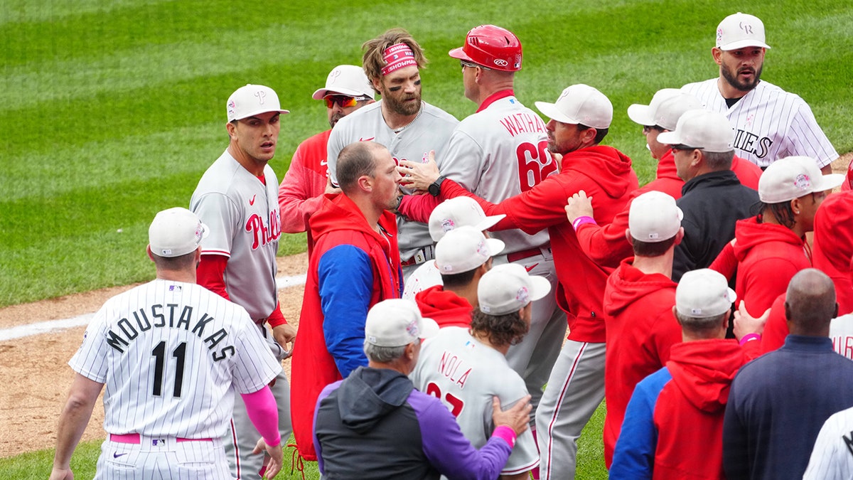 Phillies' Bryce Harper, Manager Rob Thomson Ejected After Benches Clear ...