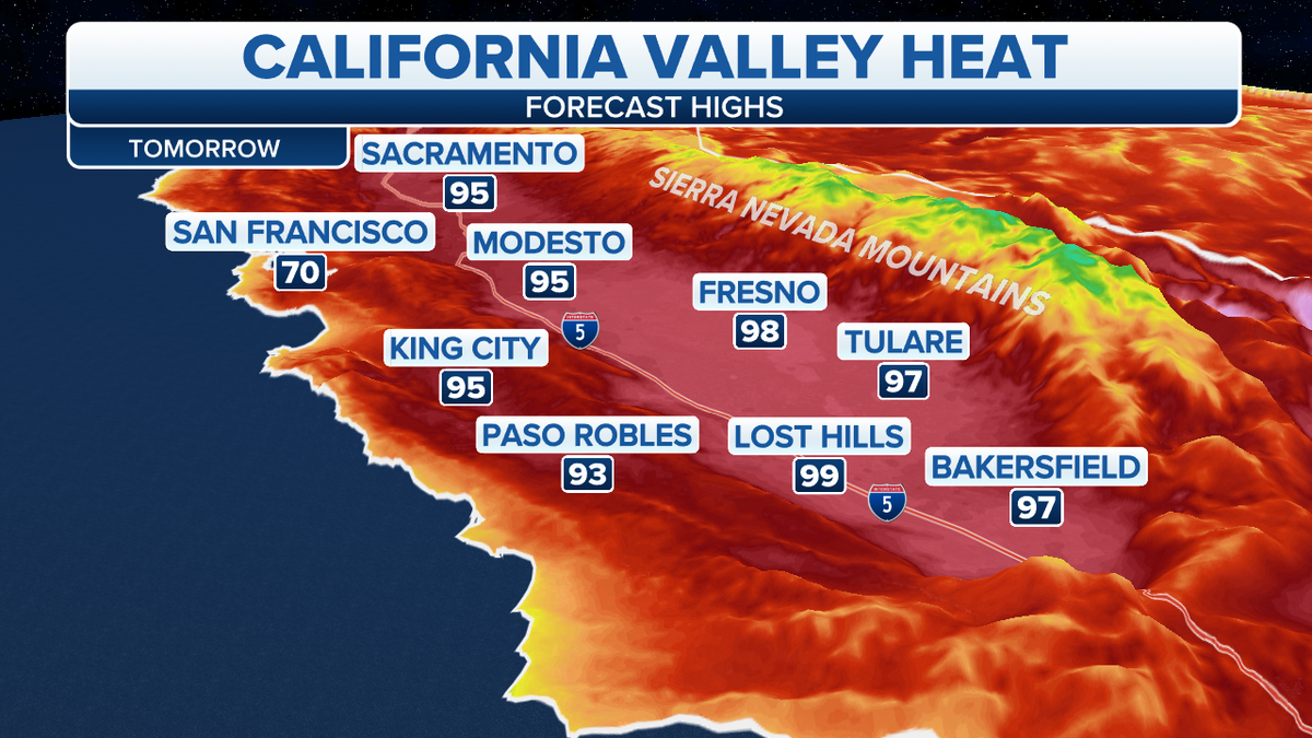 California high temperatures forecast
