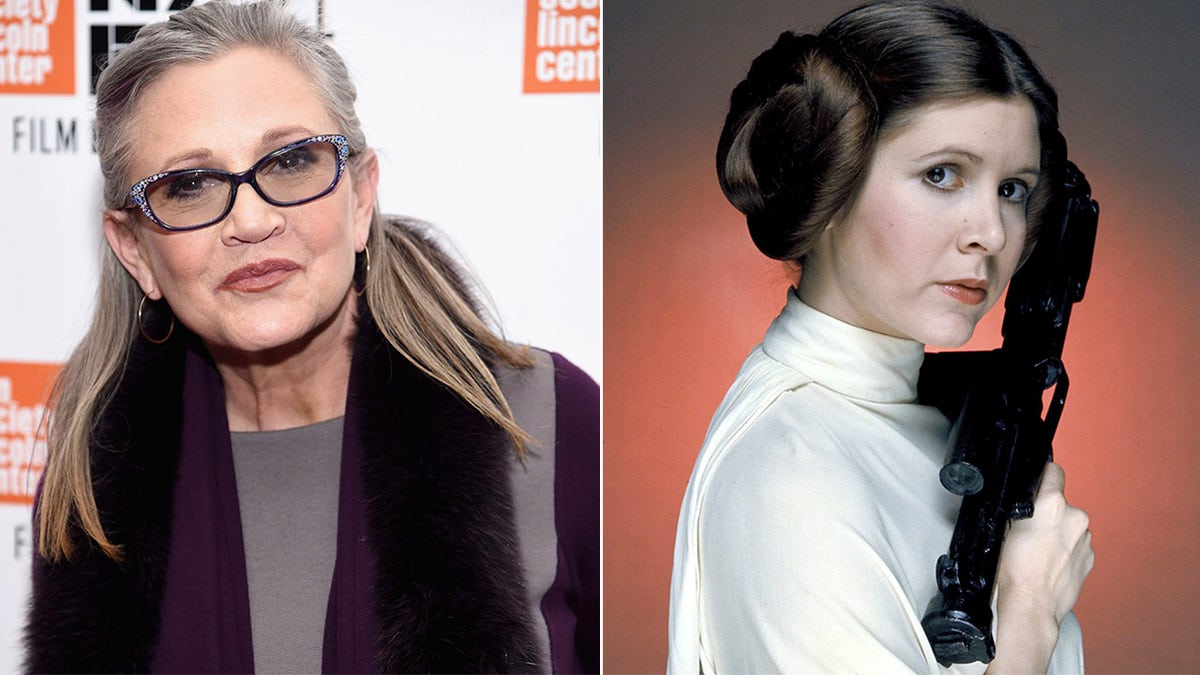 Carrie Fisher recent and as Princess Leia