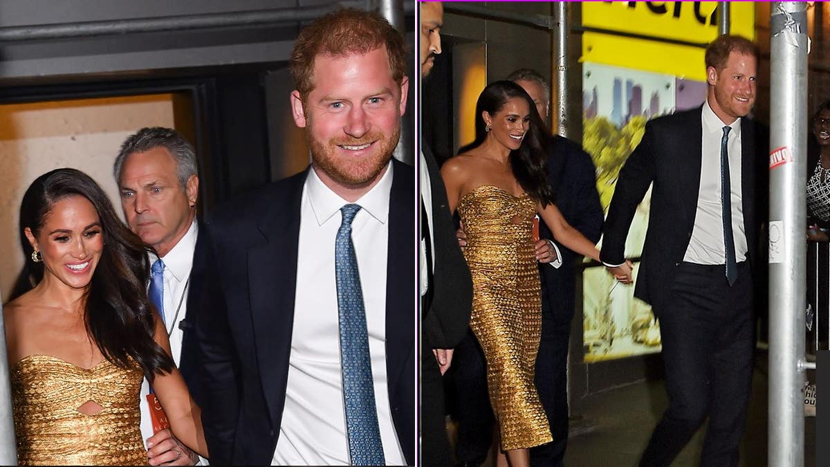 Prince Harry and Meghan Markle leaving event in NYC