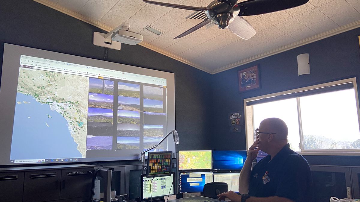 Fire captain monitors live camera feed to detect wildfires