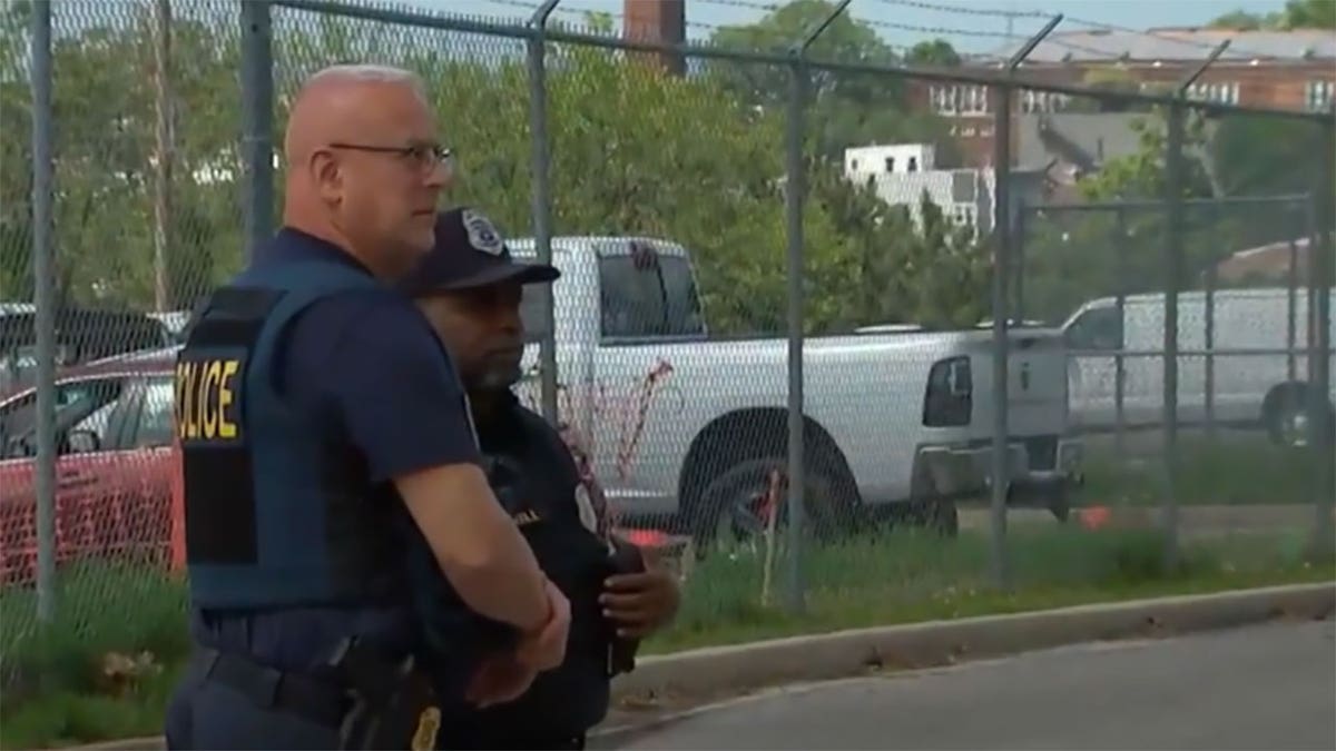 Officers outside DC mailing center