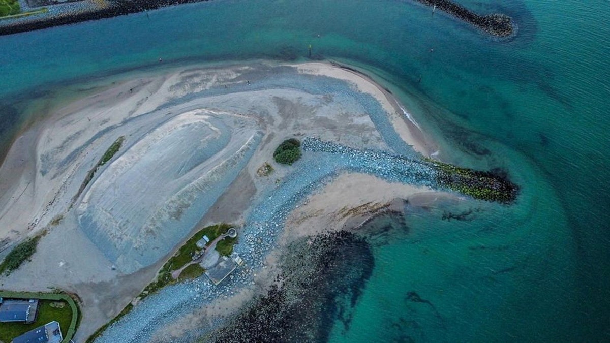 drone photo showing dolphin likeness