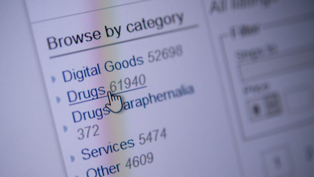 A darknet webpage where you can buy drugs