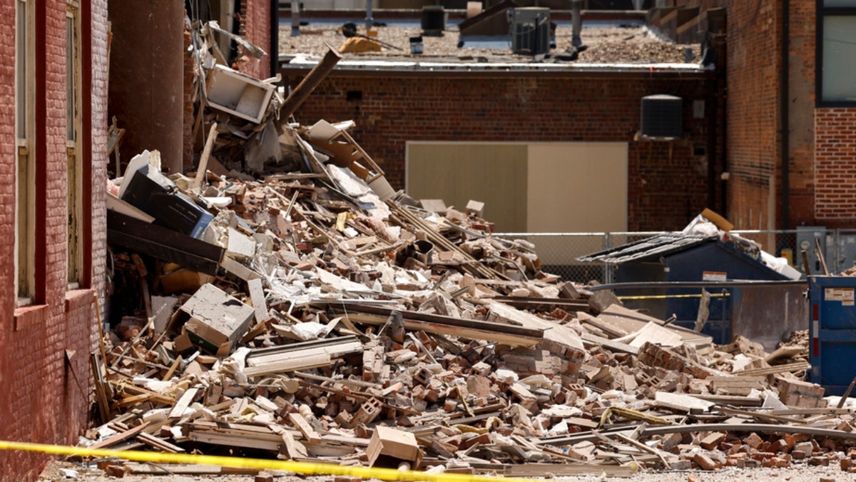 Debris from Davenport, Iowa, building collapse