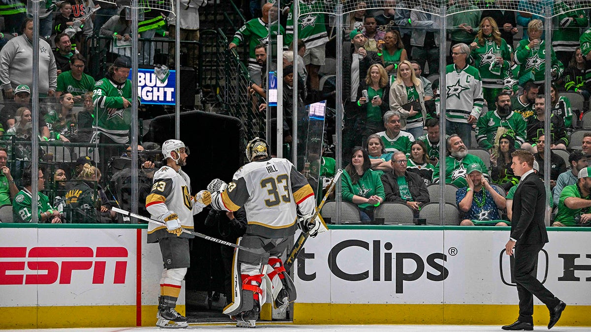 Knights skating off ice