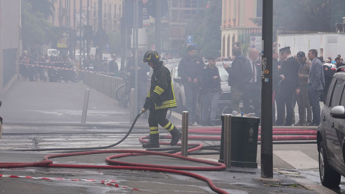 Firefighters respond to explosion in Milan, Italy