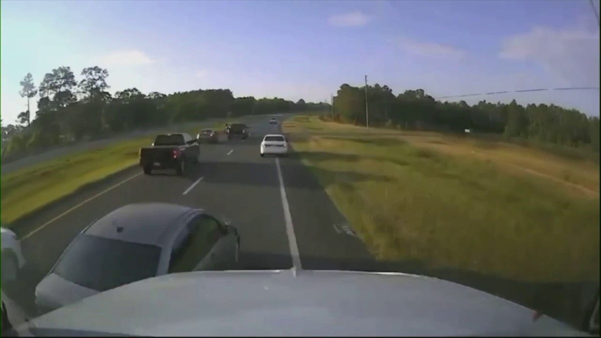 cars slowing down on road