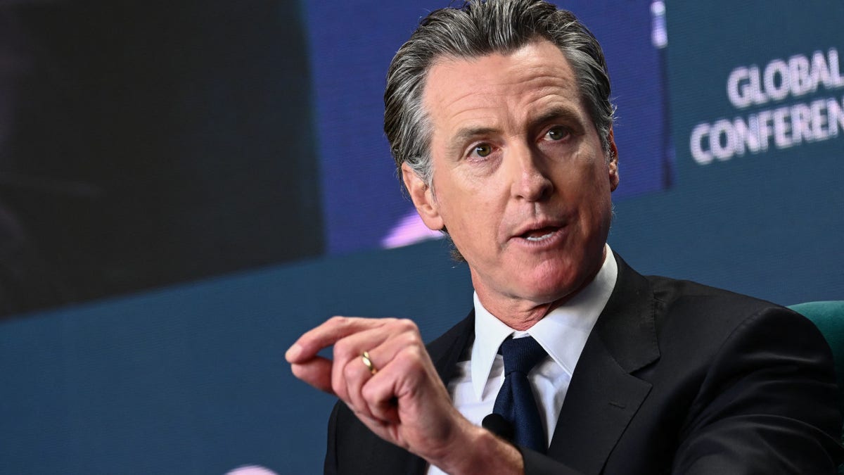 California Governor Gavin Newsom speaks at a conference