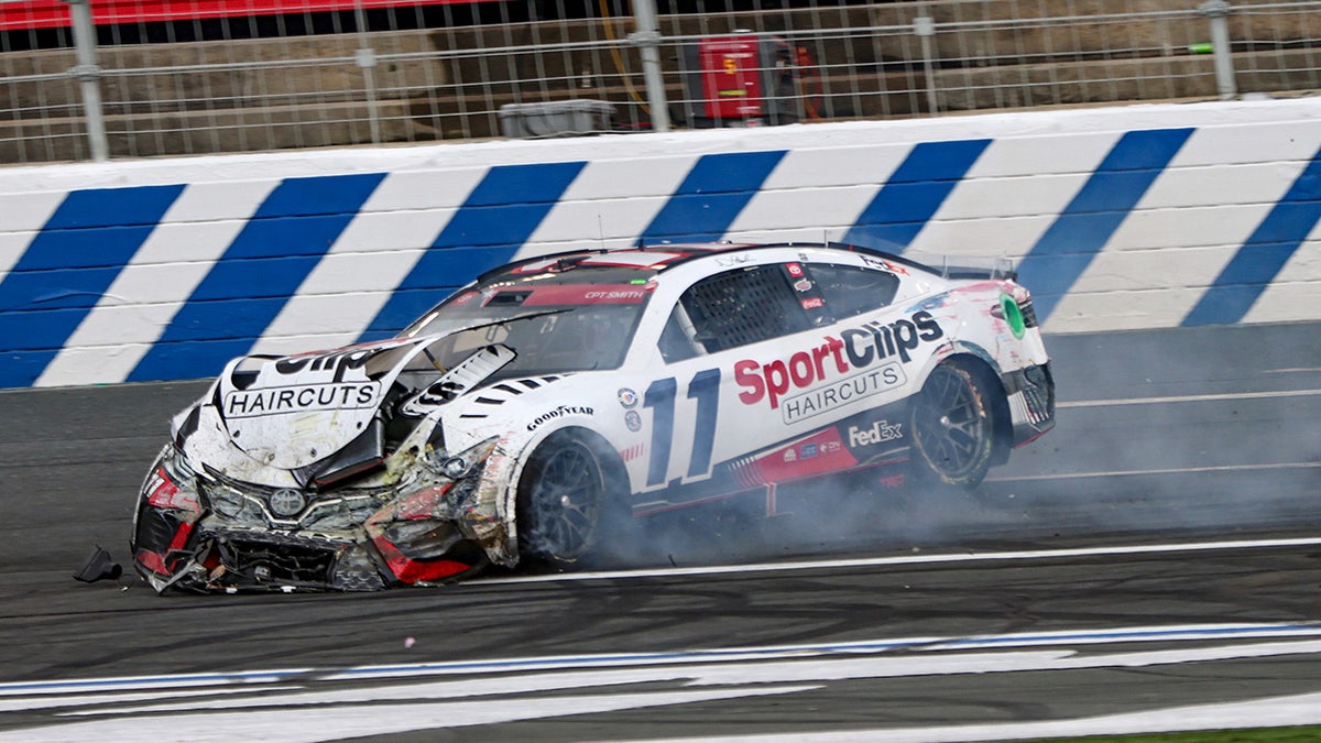 Denny Hamlin after wreck