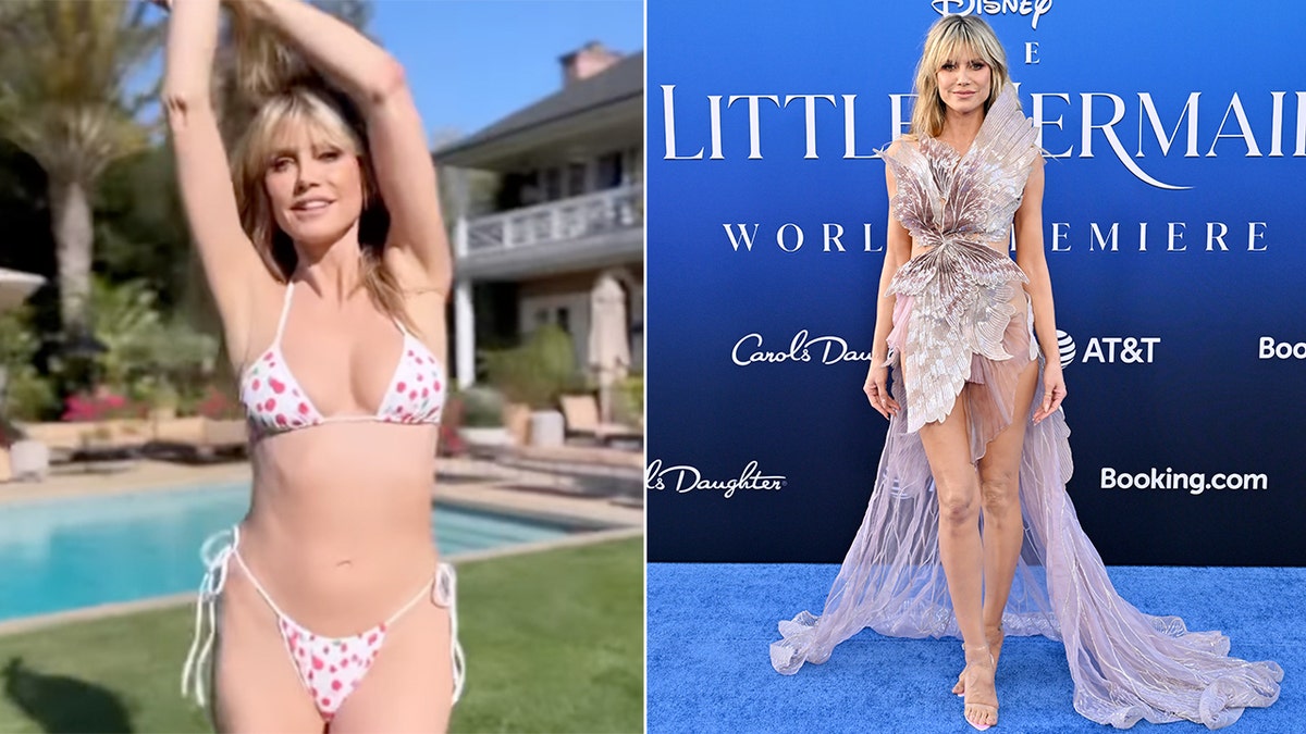 Heidi Klum sizzles in cheeky bikini poolside before making a splash in sexy sheer dress Fox News