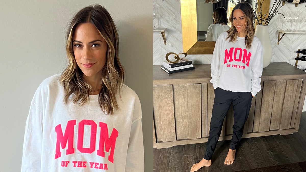 Jana Kramer wears cozy sweatshirt she designed