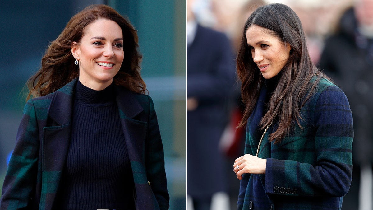 Meghan markle clearance green plaid coat