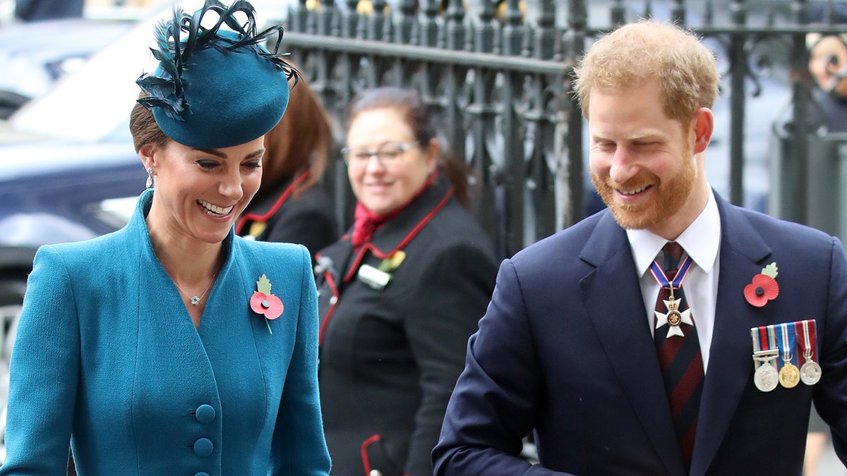 Prince Harry and Kate Middleton at the ANZAC Day Service of Commemoration and Thanksgiving at Westminster Abbey 