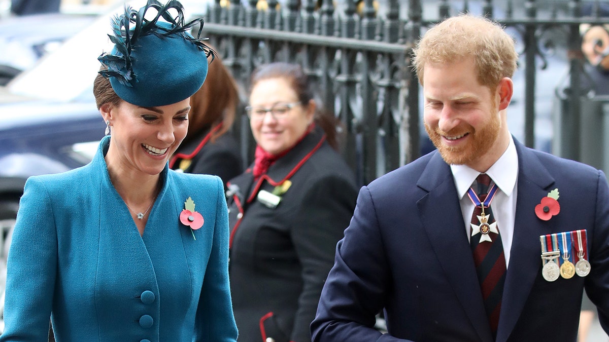 Prince Harry and Kate Middleton at the ANZAC Day Service of Commemoration and Thanksgiving at Westminster Abbey
