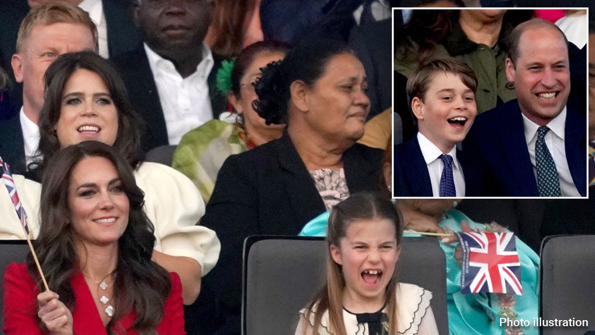 Princess Charlotte and Prince George laugh while watching coronation concert with Kate Middleton and Prince William